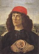 Sandro Botticelli Young Man With a Medallion of Cosimo (mk45) oil